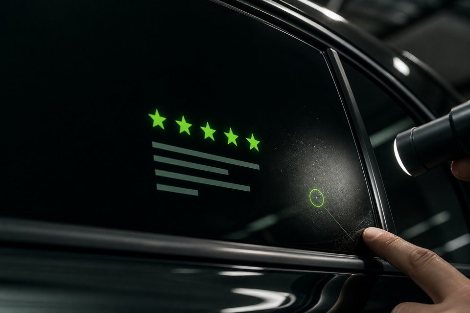 Un taller de tint con 4.9 estrellas aún puede entregar una ventana mala